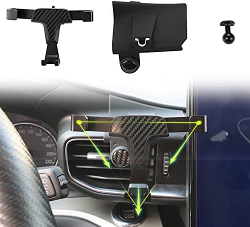 Para Ford Explorer 2020-2022 LHD Fibra de carbono Black Car Ventro de ar-ventilador Montagem do suporte celular Stand Stand Car