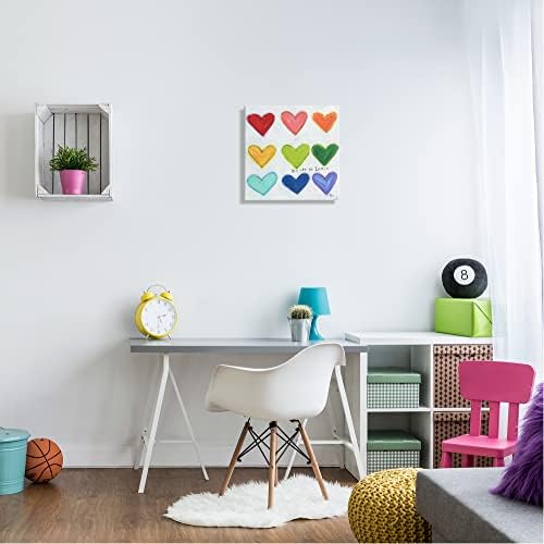 Stuell Industries, você é tão amado Rainbow Hearts Canvas Wall Art, Design de Alli Rogosich
