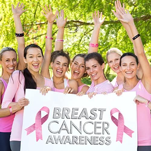 48 PCS Pulpares de conscientização do câncer de mama Pincelas de fita rosa Câncer de mama de mama Silicone Purads com esperança