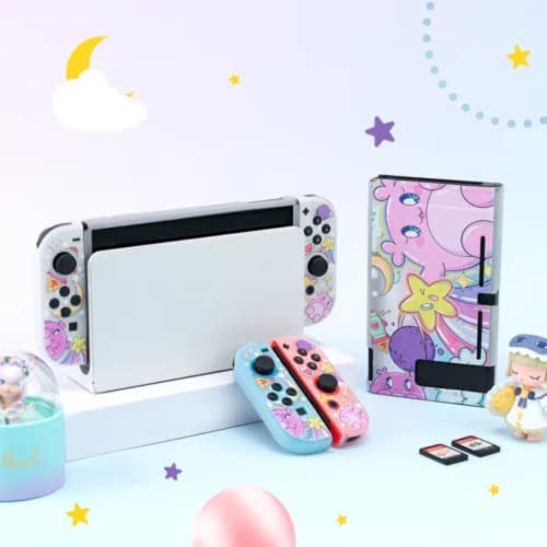 Case Kirby enfily Compatível com Nintendo Switch, capa de caixa ancorável, estojo de alcance de TPU mole ergonômico para Joycon,