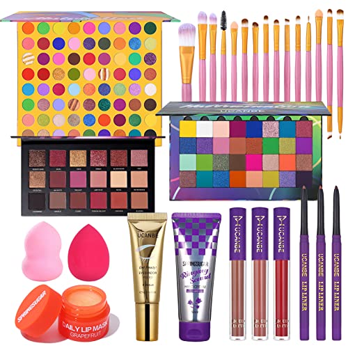 All in One Makeup Conjuntos de maquiagem Gift Up Kit Girlics Set Complete Beauty Box Inclui Eyeliner Palette Paleta Liquid Foundation