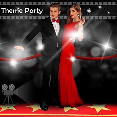 Noite de filme Longo Red Tapet Table Runner Filme Decorações de festa de festas de festas para o tema noturno de cinema,