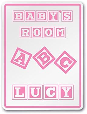 Lucy - My Baby's Room Ideas - Girl Nursery Customizable Decorativa 12 por 9 Sinal de alumínio