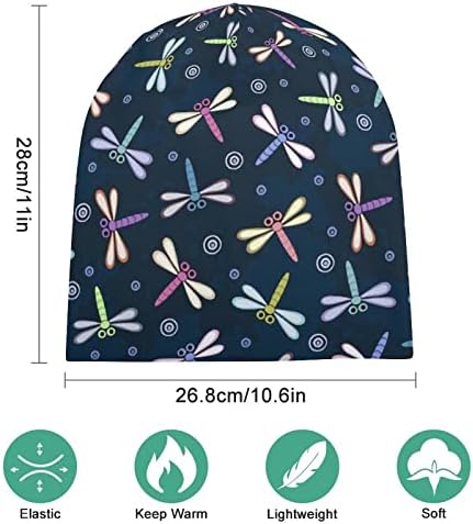 Baikutouan colorido libélulas impressas chapéus de gorro para homens para homens com tampa de crânio de designs