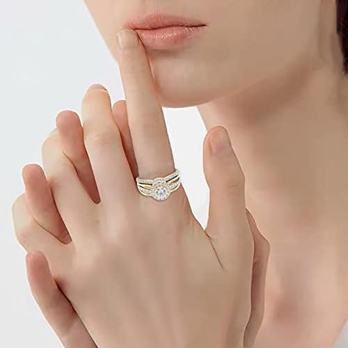 Diamond Deding Rings Simples fofo cenário cenário Ring popular requintado anel requintado de jóias de moda bling requintada