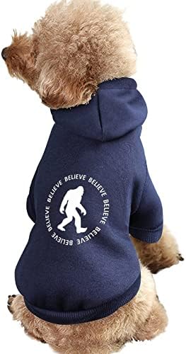 Bigfoot Sasquatch Eu acredito que capuz de cachorro Pullover Sweatshirt Roupos de roupas de capuz Casaco para cães e gatos