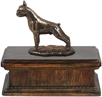 Boxeador, memorial, urna para as cinzas de cachorro, com estátua de cães, exclusiva, Artdog