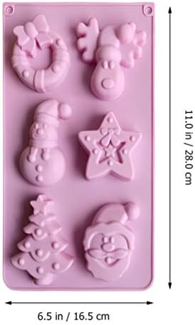 Hemoton Christmas Silicone Mold para Mousse Bolo Muffin Baking Ice Cube Jello Chocolate Sooção Banho de Banho de Bomba Vela