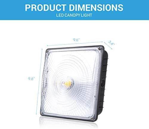 Tecnologias de LED da PARMIDA Felturas de luminária, luz do dossel de LED, garagem, 45W, 0-10V Dimmable, 110-277VAC, IP65