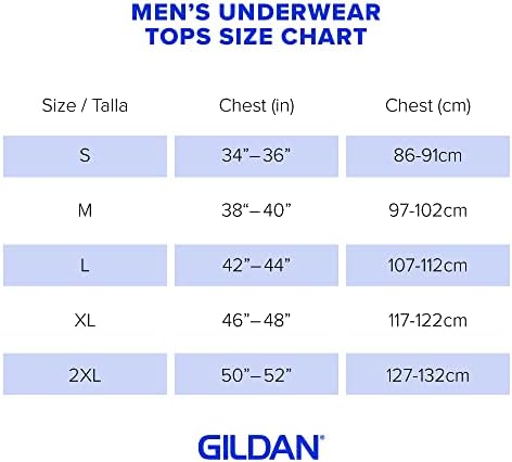 Camisetas esticadas de algodão masculino de Gildan, multipack, branco artic, pequeno