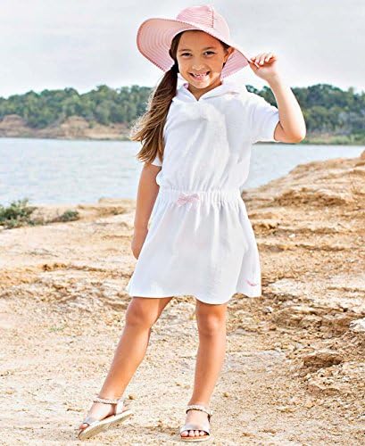 RuffleButts® Baby/criança meninas Terry Capuz do capuz Swim Swim Beach Dress Up Dress