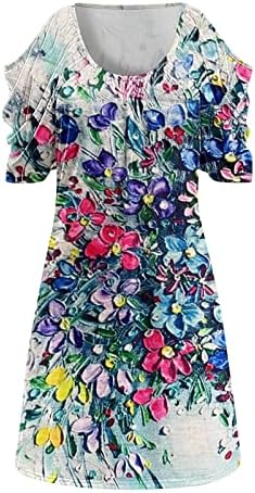 Vestido floral de vestido de verão de plus size mais vestido floral 2023 férias boho contra vestidos de praia de moda de pescoço