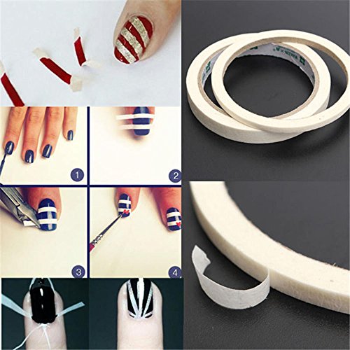 Yueton pacote de 6 dicas de arte de manicure macia guia fitas ferramenta de decoração de adesivos de linha de listras