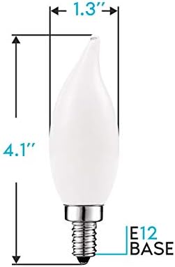 Luxrite 5w Fosco e12 lâmpada LED 60W equivalente, 2700k branco quente, 450 lúmens, lâmpadas lideradas por candelabros de candelabros,