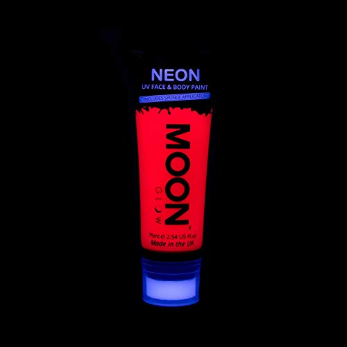 Moon Glow Supersize o tamanho de 2,54 onças Blacklight Neon UV Face & Body Paint - Intense Pink - com Aplicador de Esponja