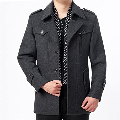Maiyifu-gj Men com cachecol elegante e elegante casaco de lã de lã de inverno Business Business Trench Casacs Slim Fit