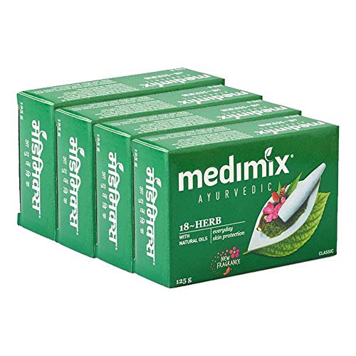 Medimix Herbal Handmade Ayurvédico Classic 18 Sabão de ervas para pacote de pele saudável e transparente de 4