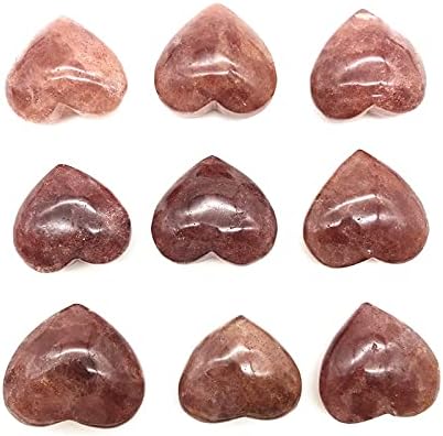 LAAALID XN216 1PC NATURA RED RED STROWBERRY Heart Love em forma de quartzo Reiki de cura de pedra DIY Pedras naturais e minerais