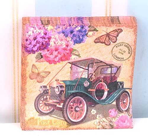 ABAODAM 40SHEETS Casamento antiquando layout de carro de celulose uso para floral lindo aniversário almoço de madeira guardanapos