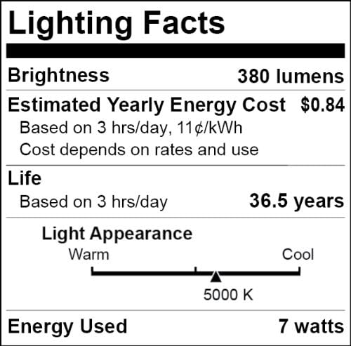 Sunlite A/5LED/7W/W LED de 120 volts 7 watts Médio baseado em uma lâmpada de tipo, cor branca
