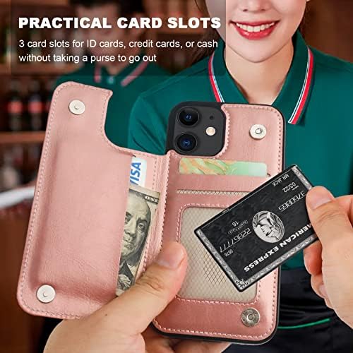 Onetop para iPhone 12/12 PRO Wallet Case com suporte de cartão, anel de rotação de 360 ​​° RFID RFID BLOCK
