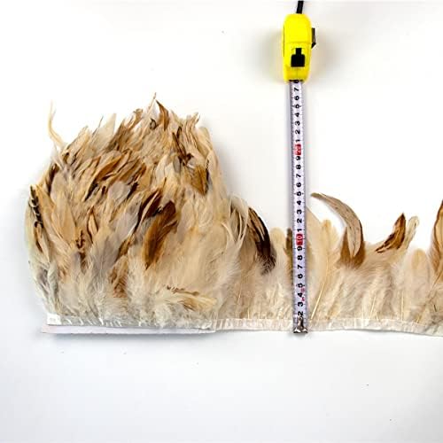 Feathers de frango branco de 1 metro de galinha de frango com franja de 10 a 15 cm de fita de penas para festival e festas