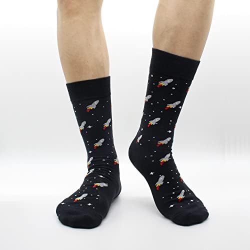 Toejyj Fun Mens Dress Socks, colorido Crazy Cool Funny Meocks, Meias de novidade funky estampadas tamanho 9-12
