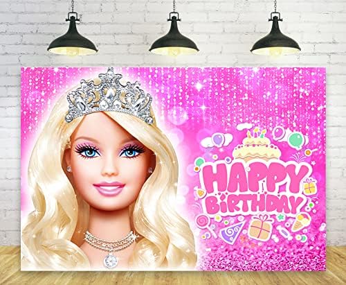 Cenários rosa para a barbie de festas de festa de aniversário suprimentos barbie photo back photo background para menina festa de