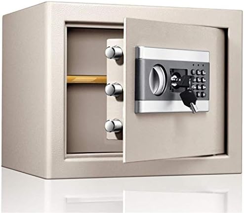 N/A Bloqueio de segurança Caixa de segurança eletrônica, caixa segura de placa de aço com chaves para armazenamento em dinheiro