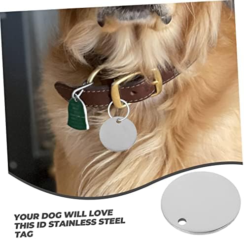 Yarnow mini etiquetas 10pcs tags de cachorro em branco ornamentos em branco pingente de aço inoxidável de aço inoxidável