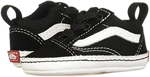 Vans Old Skool Sapatos infantis de berço preto/verdadeiro branco