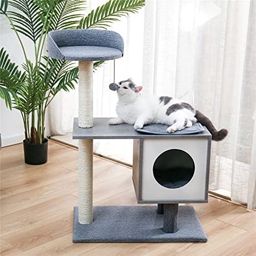 Fegoclt Cats Tree Tower com postes de arranhões cobertos de Sisal, condomínio espaçoso e poleiro grande para gatos pequenos a médios