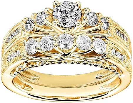 Wybaxz para cima e para baixo anel para o anel da filha do casal com diamantes para mulheres jóias de moda Acessórios populares