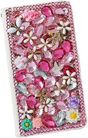 Fairy Art Crystal Cartlet Caixa de telefone compatível com Samsung Galaxy Note 20 Ultra 5G - Flores - Rosa - 3D Tampa de couro