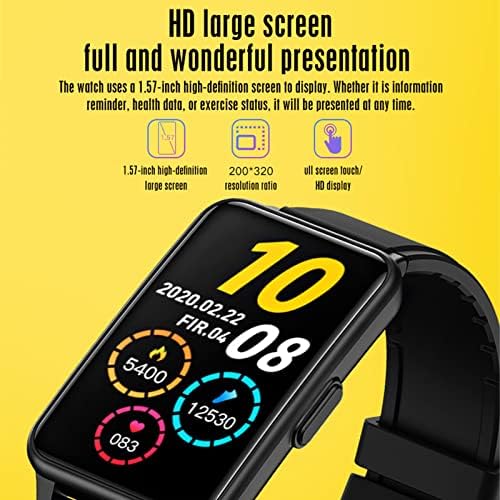 DeLarsy Smart Watch Ratógio de 1,57 polegada Tocando rastreadores de fitness com freqüência cardíaca, monitor de sono,