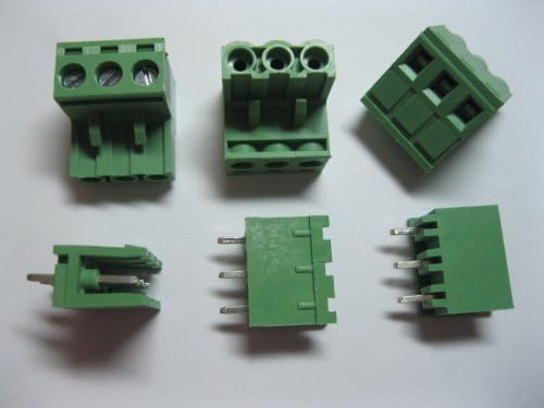 10 PCS Pitch Pitch 5,08mm 3way/pin parafuso Terminal Block Connector com pin reto de cor verde Tipo de céu trapaceiro Skyking