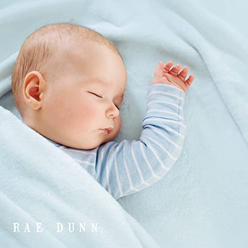 Rae Dunn Baby Blain, aconchegante, super macio e difuso cobertor para recém -nascido, criança, criança, recebendo cobertor, cobertores para berço, carrinho, azul