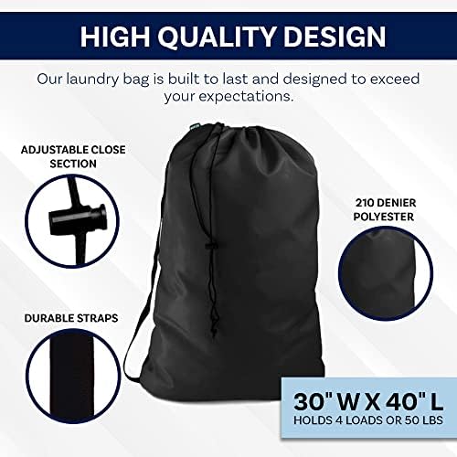 Bolsa de lavanderia pesada com alça de ombro, 30x40 polegadas por Ultra Essentials - Bolsa de utilidade de poliéster