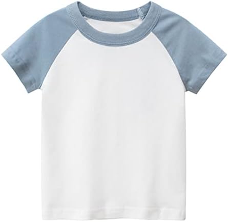 Toddler Kids Boys Casual Casual Block Block Crewneck T Camisetas Tops de verão