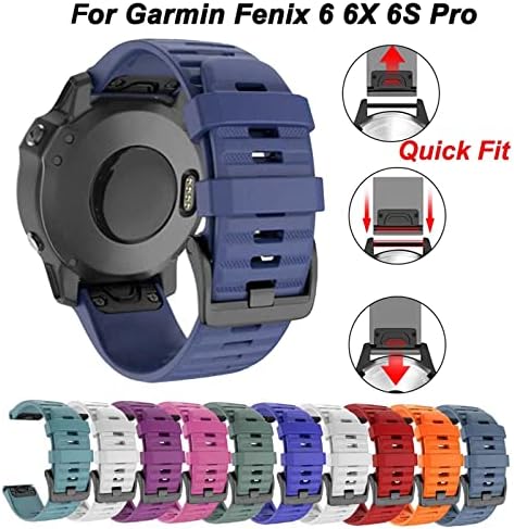 Ienyu New 20 22 26mm Silicone Sport Silicone Watch Band Strap for Garmin Fenix ​​5x 6x Pro 5 6 5s mais 6s 3 3hr Watch EasyFit Wrist Band Band