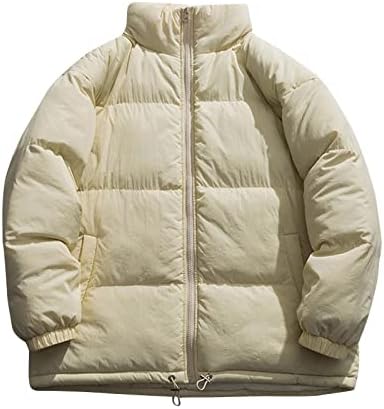 Jaquetas para homens de inverno masculino de cor sólida colarinho de algodão espessado mano de algodão casual mass