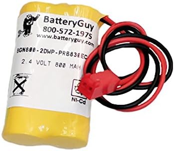 BatteryGuy 850.0061 Substituição 2.4V 900mAh Níquel Cadmio Iluminação de emergência Bateria de bateria equivalente