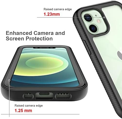 Capa de capa de telefone Caixa de proteção completa Compatível com iPhone 12 mini PC+Hard PC+Soft Silicone TPU 3in1