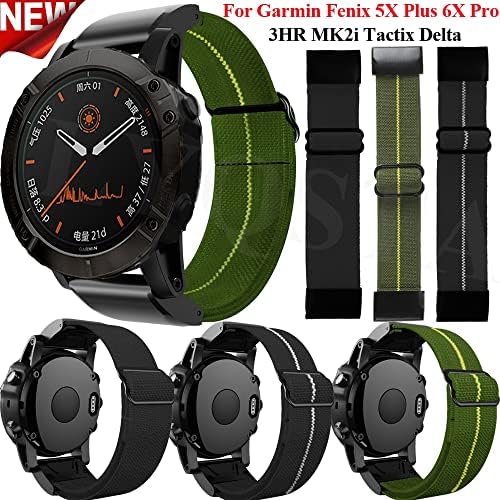 Bahdb Smart Watch Nylon Elastic Loop tiras para Garmin Fenix ​​7 7x 5xplus 6xPro/Mk2i 3HR Substituição Bandas de relógio Pulseira de