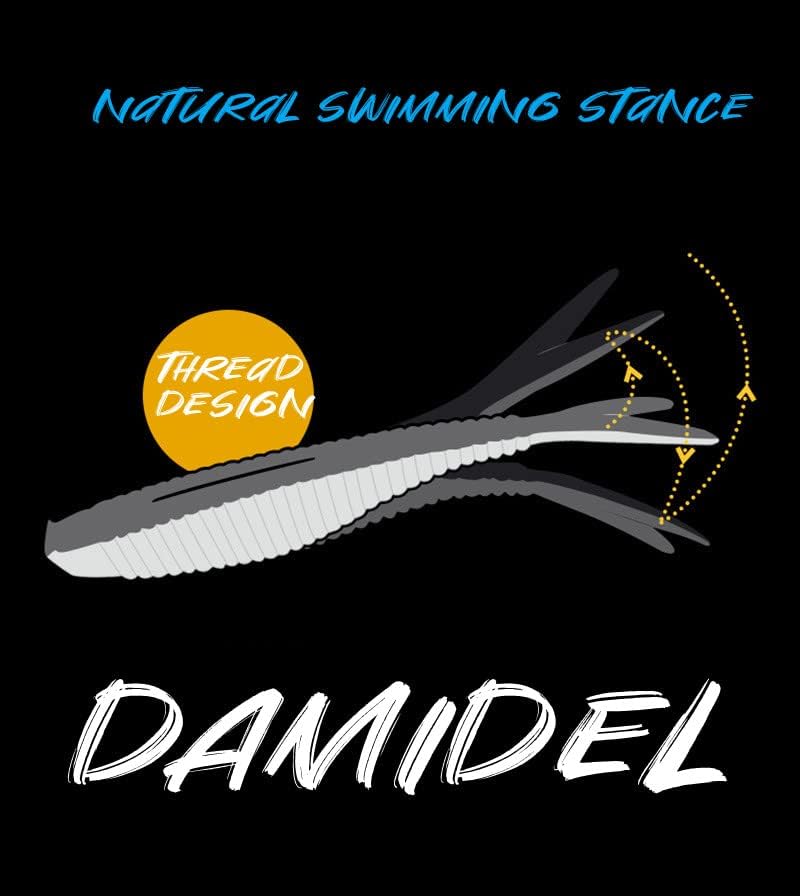 Damidel 30/90 PCs por cabeça cabeças de box Gancho de pesca Swimbait Adicione kit clássico de iscas de iscas macias, lâminas