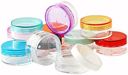 Pinklife 10 pcs tampas coloridas plástico vazio 10g 10ml recipientes cométicos Viagem de maquiagem de maquiagem jarr creme de olhos
