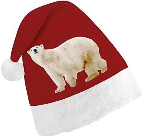 Polar Bear Christmas Hat Hat Papai Noel para adultos unissex Comfort Classic Xmas Cap para férias de festa de Natal