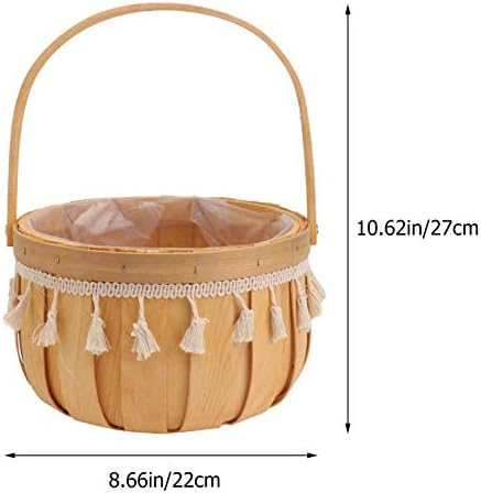 Cabilock 2pcs cesto de piquenique no tecido de madeira com alças de cesta de cesto de fruta cesta de cesta de pásco