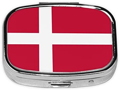 Bandeira do Dinamarca Mini Pill Box Compartamentos de Viagem Compartamentos de Medicina Organizador Caixa portátil de comprimidos