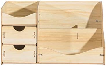 ELONGLINGLING Organizador Caixa de armazenamento de madeira de madeira com 2 gavetas Organize cosméticos, jóias, acessórios para